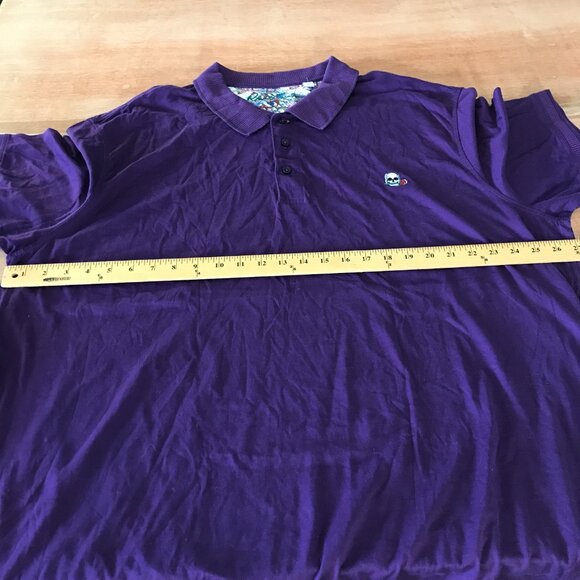 Robert Graham Performance Polo Shirt Men 4XL Purple Skull Collared Short Sleeve - Picture 7 of 13